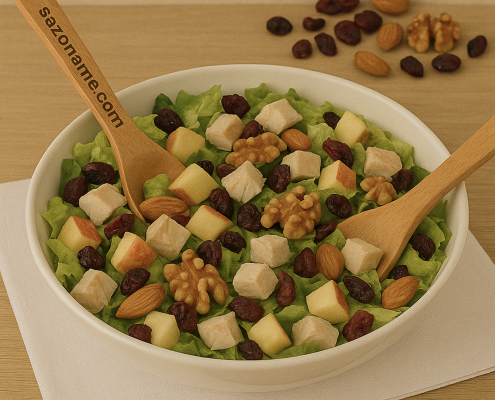 ensalada lechuga pollo manzana